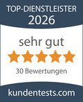 kundentests.com Top-Dienstleister 2026, sehr gut